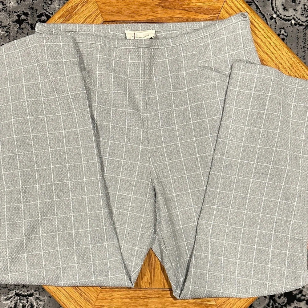 *ANTHROPOLOGIE* Gray x White Textured Square Pants Size 12